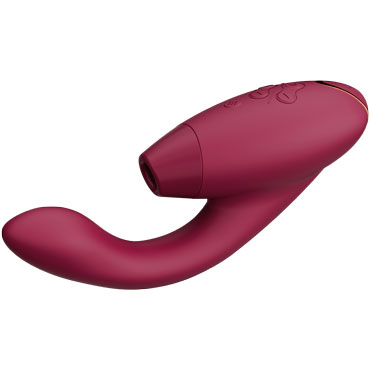 Womanizer Duo 2, бордовый - Игрушка для двойной стимуляции с технологией Pleasure Air - купить в секс шопе
