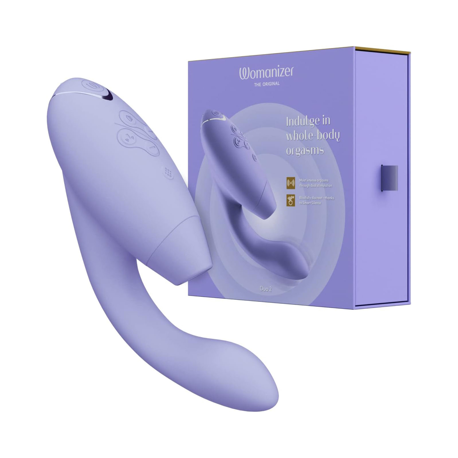 Womanizer Duo 2, лиловый, Игрушка для двойной стимуляции с технологией Pleasure Air