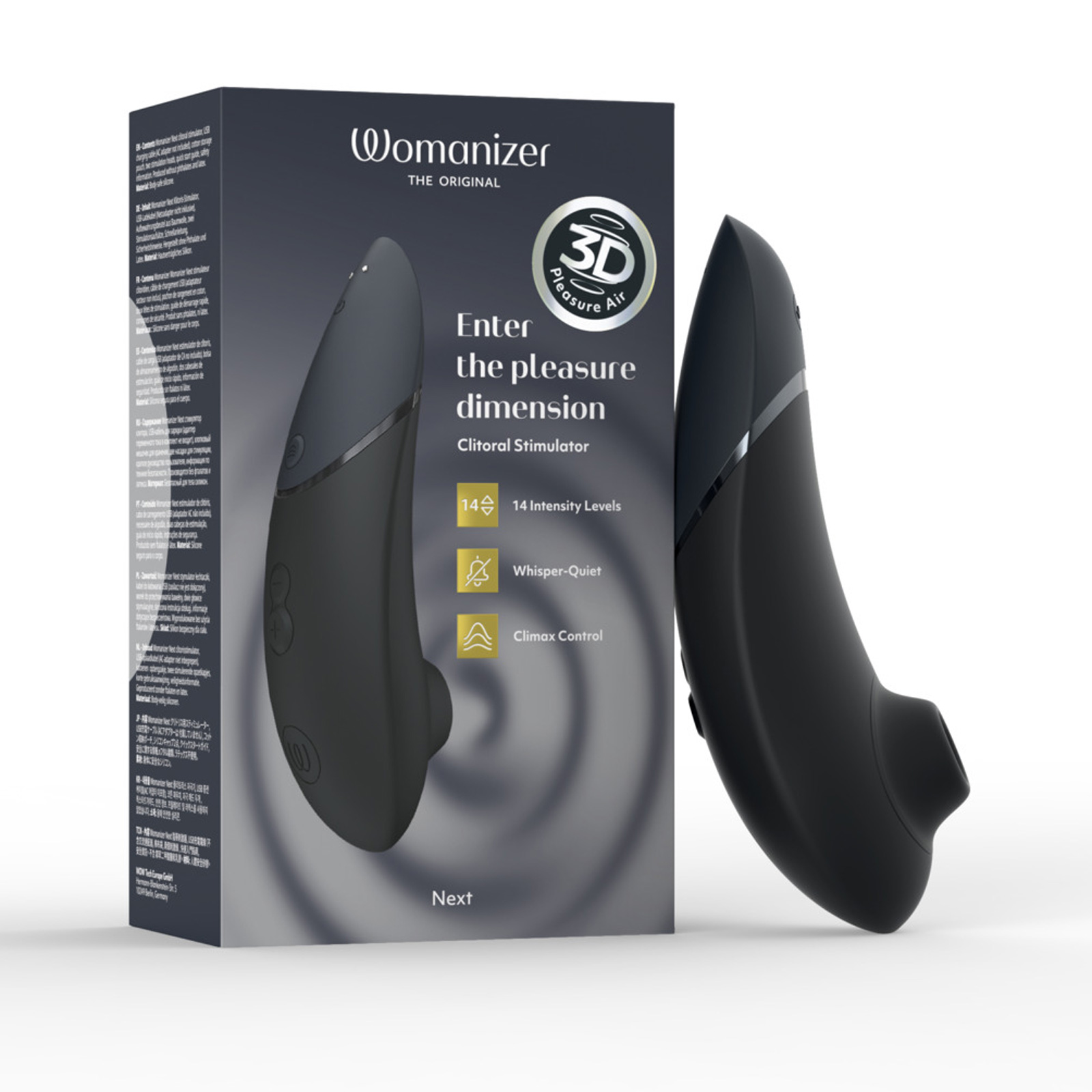 Womanizer Next Black, Бесшумный клиторальный стимулятор