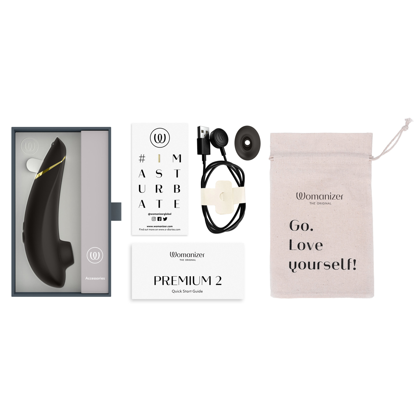 Womanizer Premium 2, черный - подробные фото в секс шопе Condom-Shop
