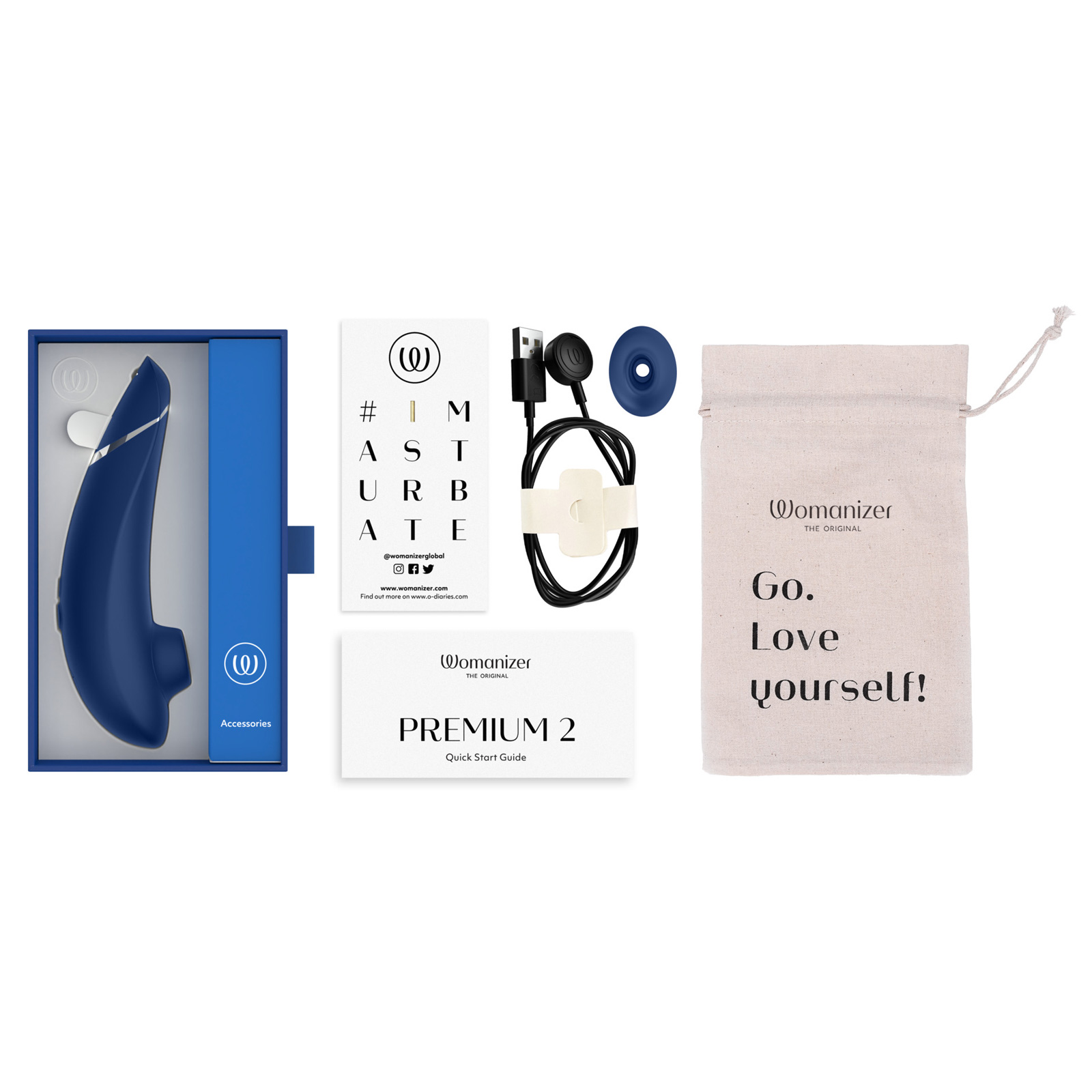Womanizer Premium 2, темно-синий - подробные фото в секс шопе Condom-Shop