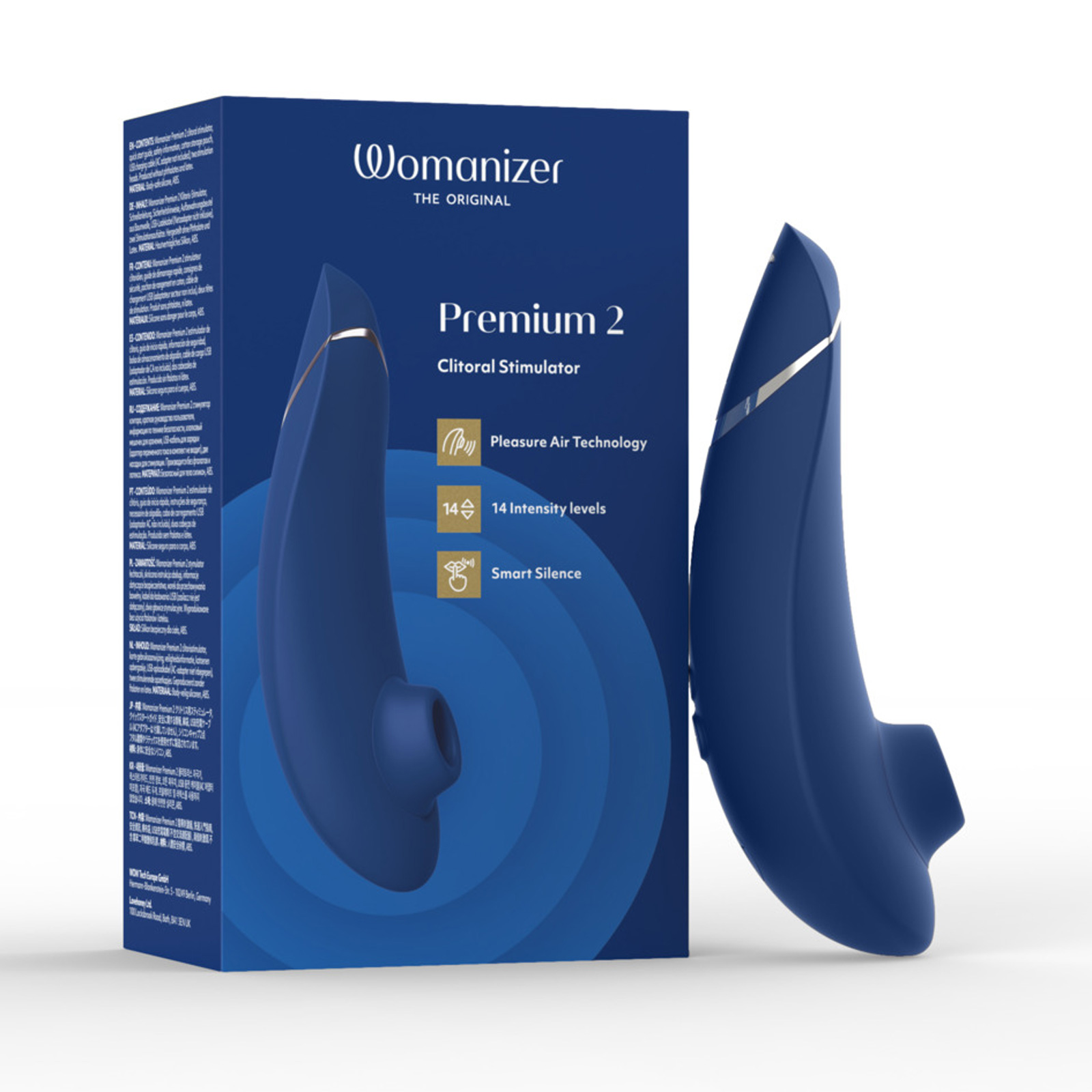 Womanizer Premium 2, темно-синий, Бесконтактный клиторальный стимулятор