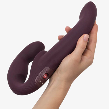 SHAREvibe V2, burgundy - Анатомический безремневой страпон - купить в секс шопе