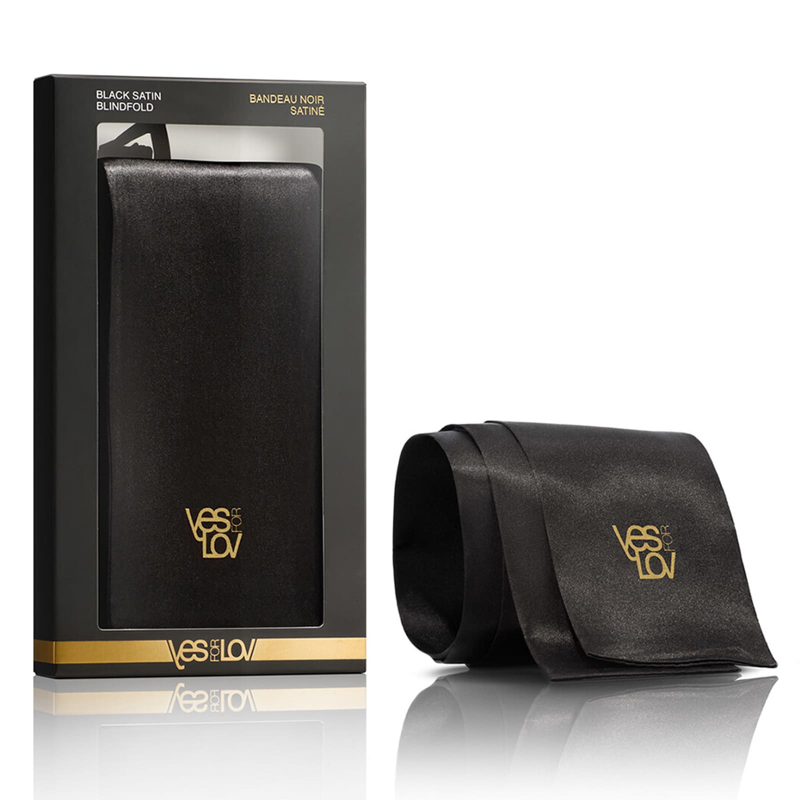 YESforLOV Black Satin Blindfold, черная — фото 1