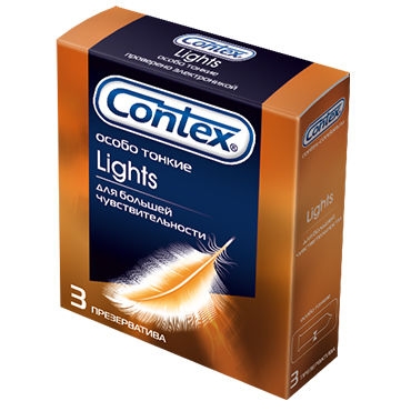 Contex Lights, 3 шт, Презервативы ультратонкие