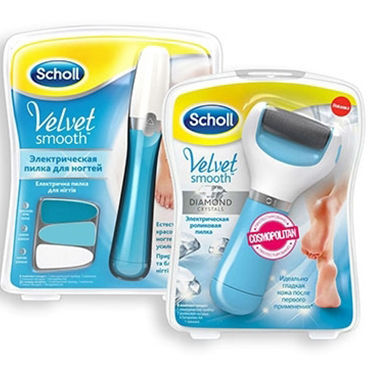 Scholl Velvet Smooth, набор, Электрическая пилка для стоп + электрическая пилка для ногтей