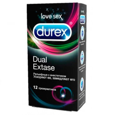 Durex Dual Extase, 12 шт, Презервативы для одновременного достижения оргазма обоими партнерами