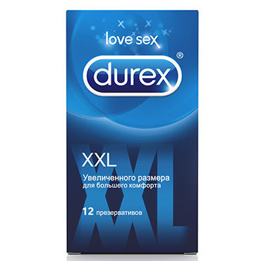 Durex XXL, 12 шт, Презервативы увеличенного размера