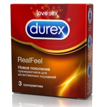 Durex Real Feel, 3 шт - Презервативы максимально естественные ощущения - купить в секс шопе