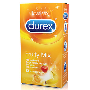 Durex Fruity Mix, 12 шт, Презервативы разноцветные