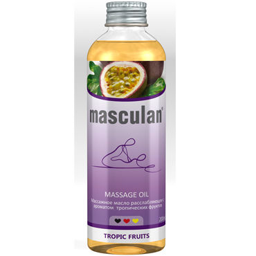 Masculan Massage Oil Tropic Fruits, 200 мл, Массажное масло с тропическим ароматом