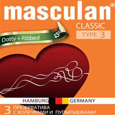 Masculan Classic Dotty and Ribbed, Презервативы с кольцами и пупырышками