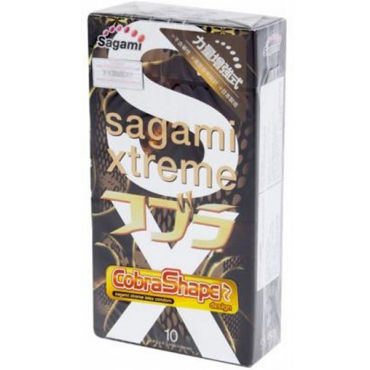 Sagami Xtreme Cobra, 10 шт, Презервативы зауженные внизу