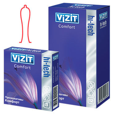 Vizit Hi-Tech Comfort - Презервативы анатомической формы - купить в секс шопе