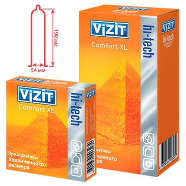 Vizit Hi-Tech Comfort XL - Презервативы увеличенного размера - купить в секс шопе