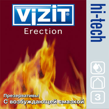Vizit Hi-Tech Erection, Презервативы с возбуждающей смазкой