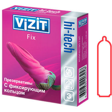 Vizit Hi-Tech Fix - Презервативы с фиксирующим кольцом - купить в секс шопе