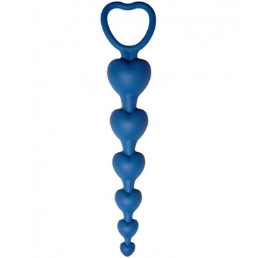 Le Frivole Core Love Beam, синяя, Анальная цепочка из силикона