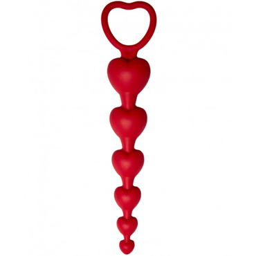 Le Frivole Core Love Beam, красная, Анальная цепочка из силикона