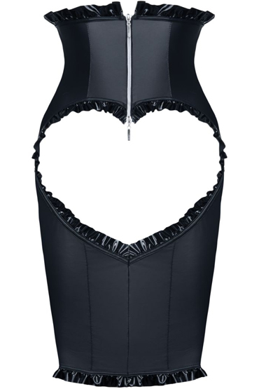 Demoniq Hard Candy Ingrid, черная - Высокая юбка карандаш с вырезом в форме сердца - купить в секс шопе
