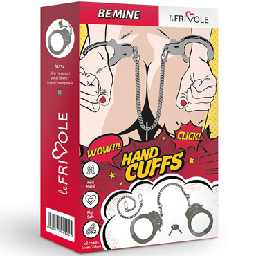 Le Frivole Be Mine Эксклюзивные наручники со сменными цепями, серебристые, С цепочками длиной 14 и 24 см и другие товары Le Frivole с фото