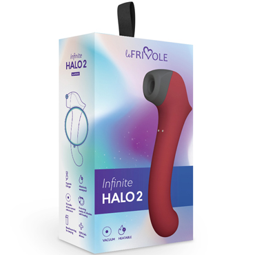 Le Frivole Infinite Halo 2, бордовый - Вакуумный клиторальный стимулятор с вибрирующей и нагреваемой ручкой - купить в секс шопе