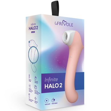 Le Frivole Infinite Halo 2, персиковый - Вакуумный клиторальный стимулятор с вибрирующей и нагреваемой ручкой - купить в секс шопе