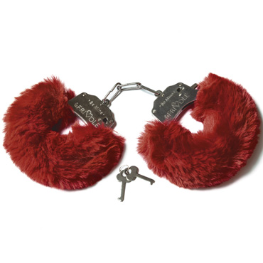 Le Frivole Be Mine Шикарные наручники с пушистым мехом, винные
