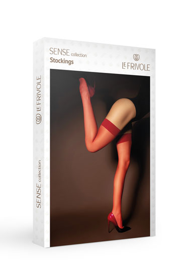 Le Frivole SENSE, 20 DEN, красные - Базовые капроновые чулки, размер S/M - купить в секс шопе