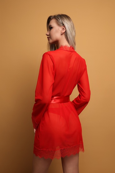 Le Frivole Muse Пеньюар с кружевом, красный - фото, отзывы