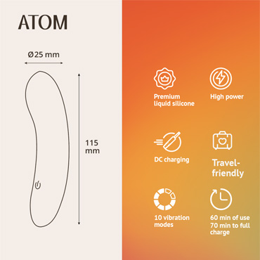 Мини-вибратор Atom Sensora - Из жидкого силикона - купить в секс шопе