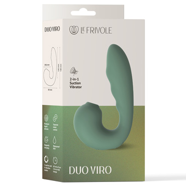 Вибратор с вакуумной стимуляцией Duo Viro Sensora - Из жидкого силикона - купить в секс шопе