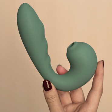 Вибратор с вакуумной стимуляцией Duo Viro Sensora, Из жидкого силикона и другие товары Le Frivole с фото