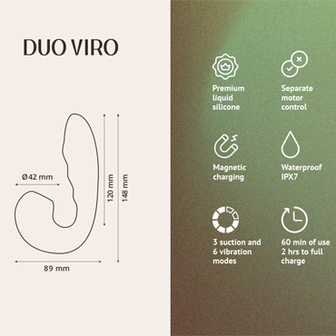 Вибратор с вакуумной стимуляцией Duo Viro Sensora - подробные фото в секс шопе Condom-Shop