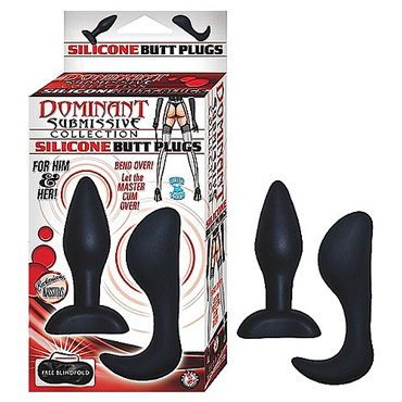 Dominant Submissive Silicone Butt Plugs - Black — фото 1