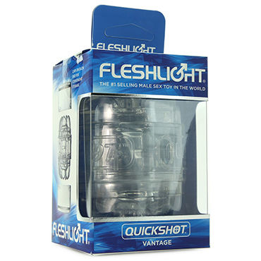 Fleshlight Quickshot Vantage, прозрачный - Компактный сквозной мастурбатор - купить в секс шопе