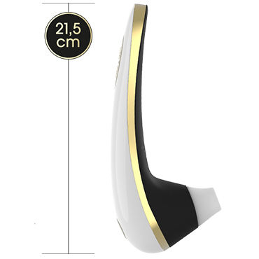Womanizer Plus Size, черный/белый - Вакуумный стимулятор клитора увеличенного размера - купить в секс шопе