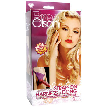 Topco Bree Olson Glitter Glam Strap-On Harness & Dong - Гламурный страпон - купить в секс шопе