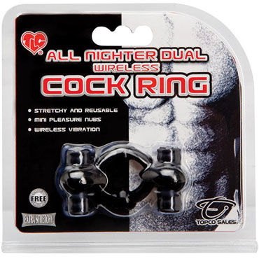 Topco TLC All Nighter Dual Wireless Cock Ring, черное - фото, отзывы