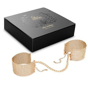 Bijoux Indiscrets Desir Metallique, золотые, Дизайнерские наручники