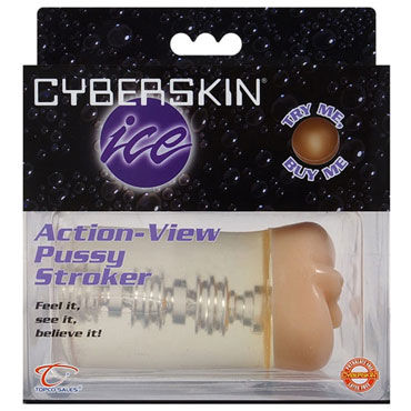 Topco CyberSkin Ice Action-View Pussy Stroker, прозрачный - фото, отзывы