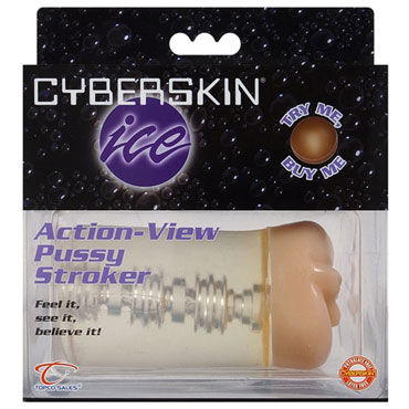 Topco CyberSkin Ice Action-View Pussy Stroker, прозрачный — фото 2