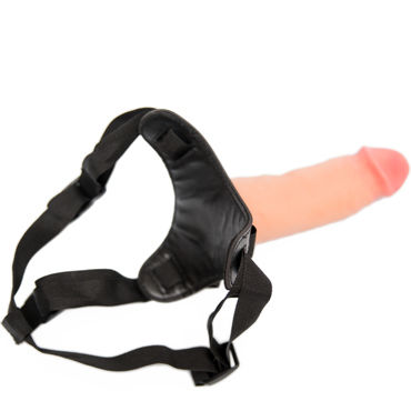 Пикантные Штучки Реалистичный Вибро-страпон 18 см, телесный - С поясом для крепления - купить в секс шопе