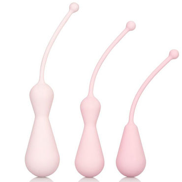 California Exotic Inspire Weighted Silicone Kegel Training Kit, розовый - фото, отзывы