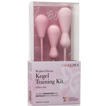 California Exotic Inspire Weighted Silicone Kegel Training Kit, розовый - Набор тренажеров Кегеля - купить в секс шопе