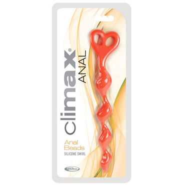 Topco Climax Anal Silicone Swirl Anal Beads, красная - фото, отзывы
