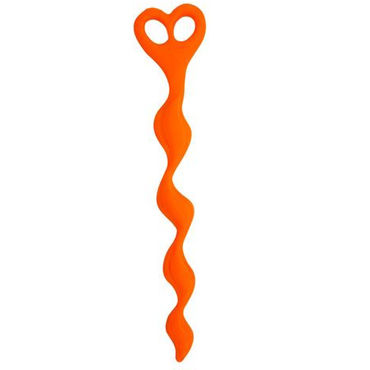 Topco Climax Anal Silicone Swirl Anal Beads, красная, Анальная цепочка