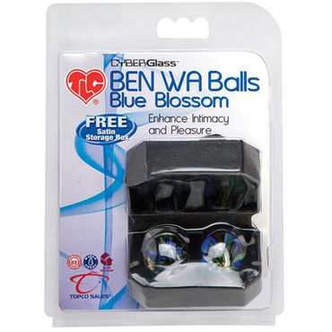 Topco TLC CyberGlass Ben Wa Balls, синие - подробные фото в секс шопе Condom-Shop