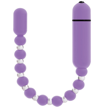 PowerBullet Booty Beads 2, фиолетовая, Анальная цепочка с вибрацией