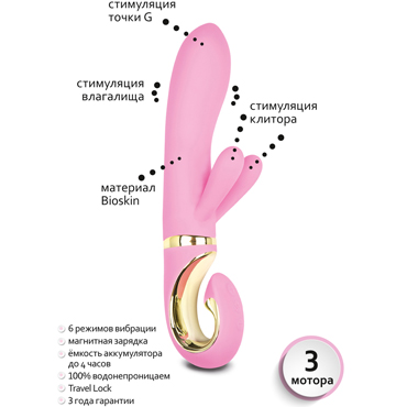 Gvibe Grabbit, розовый - Вибратор с клиторальной стимуляцией - купить в секс шопе